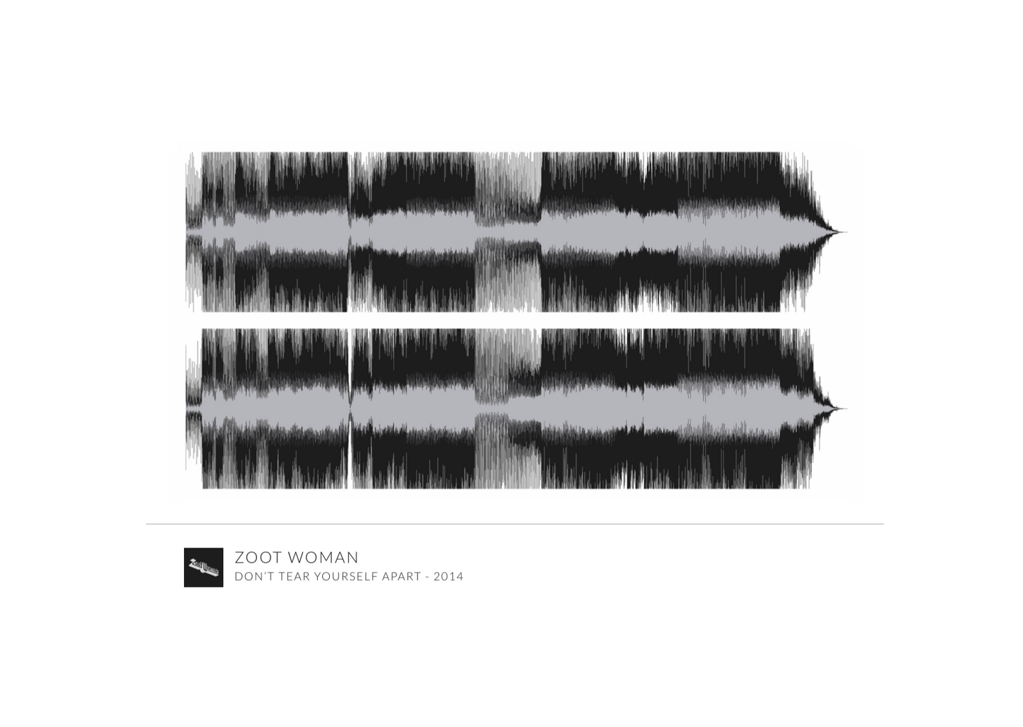 'Don't Tear Yourself Apart' Framed Waveform Artwork (WHITE FRAME)