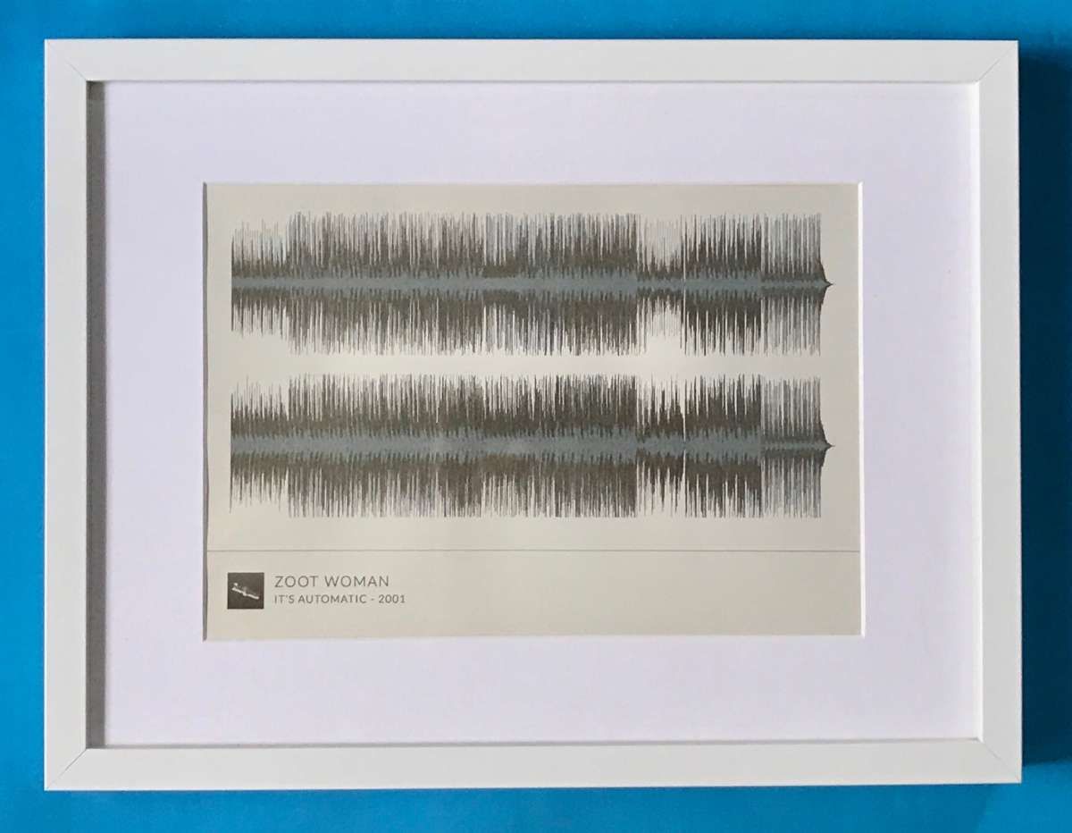 'It's Automatic' Framed Waveform Artwork (WHITE FRAME)